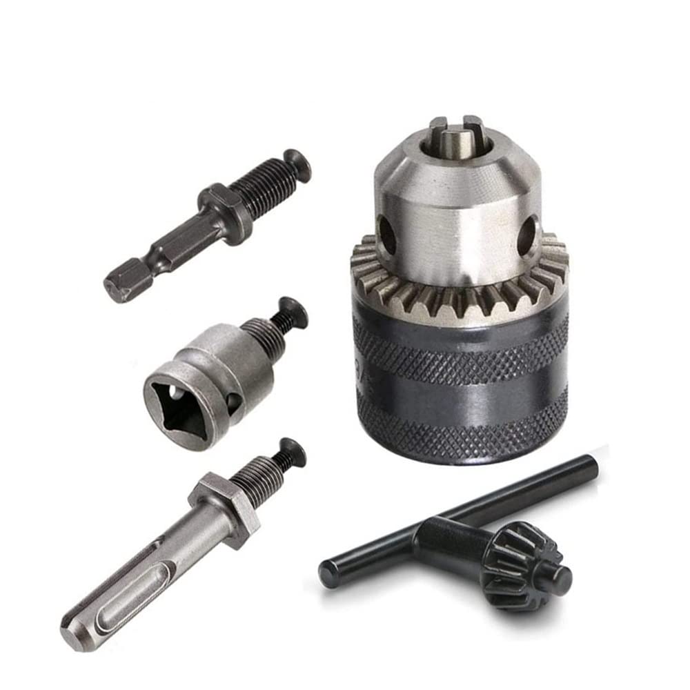 Convertidor de 1.5-13 mm 1/2 Vástago -20UNF Adaptador de cambio rápido de rosca de mandril de taladro de llave SDS 1/4 Vástago Hexagonal Impacto Llave de destornillador Bit Varilla de conexión (Colo