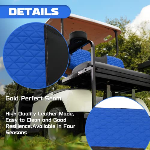 Xuanyudg0769 Golf Golf Cart Seat Covers Front And Rear For Ezgo Txt 1994-2013 Oem Seat Cushion, Adjustable Buckles/No Stapler Required, Blue #TOP3