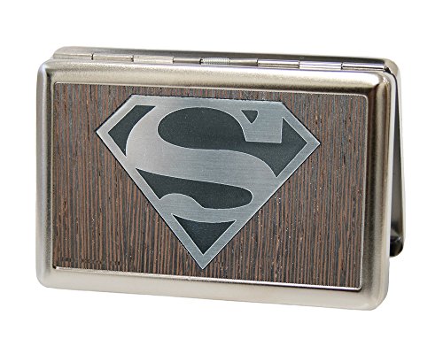 Buckle-Down Metal Wallet - Superman Logo Marquetry Black Walnut/metal Accessory
