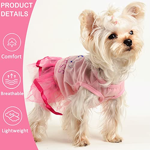 Yikeyo Dog Dress Puppy Clothes For Small Dogs Girl Yorkie Chihuahua Princess Lace Tutu Doggie Dresses Dog Summer Clothes Outfit, 2-Pack (Pink+Black, Small) #TOP3