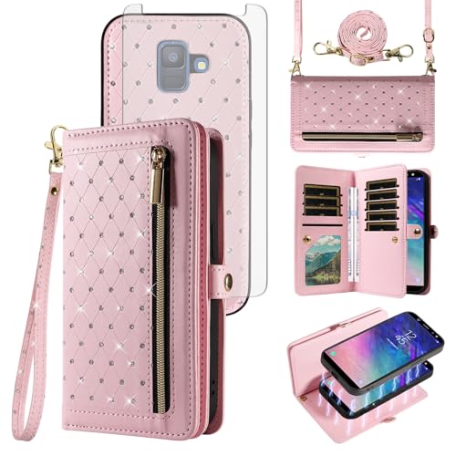 Coque Samsung A6 2018 avec fermeture éclair et protège-écran