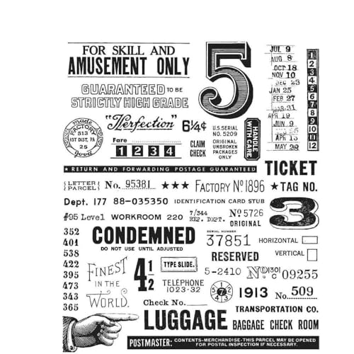 Tim Holtz Cling Stamps 7"X8.5"-Eccentric