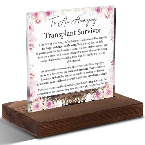 Amazing Transplant Survivor Acrylic Plaque, Inspirational Gift Celebrating Strength & Courage, Heartfelt Floral Keepsake for Organ Transplant Recipients, Recovery & Support Gift Idea,XXD105