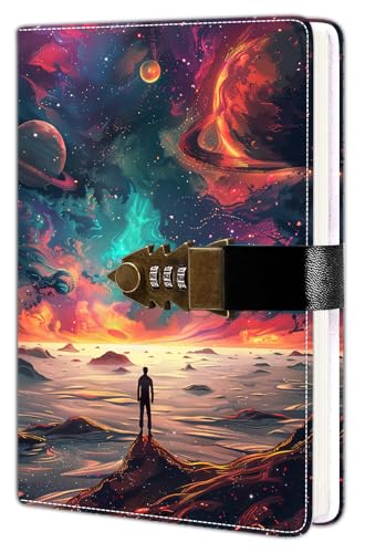 HwxBen Cuaderno seguro A5 con 244 páginas y cierre con código – Perfecto para diarios y notas confidenciales. Papel de 100 g, escritura suave y sin traspaso de tinta.