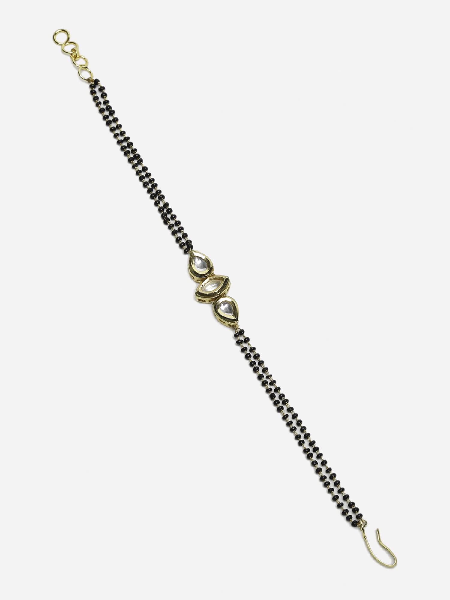 Ruby Raang Women's Mixed Metal Artificial Kundan mangalsutra - Traditional Jewellery Set for Women (Black) - Image 4 thumbnail