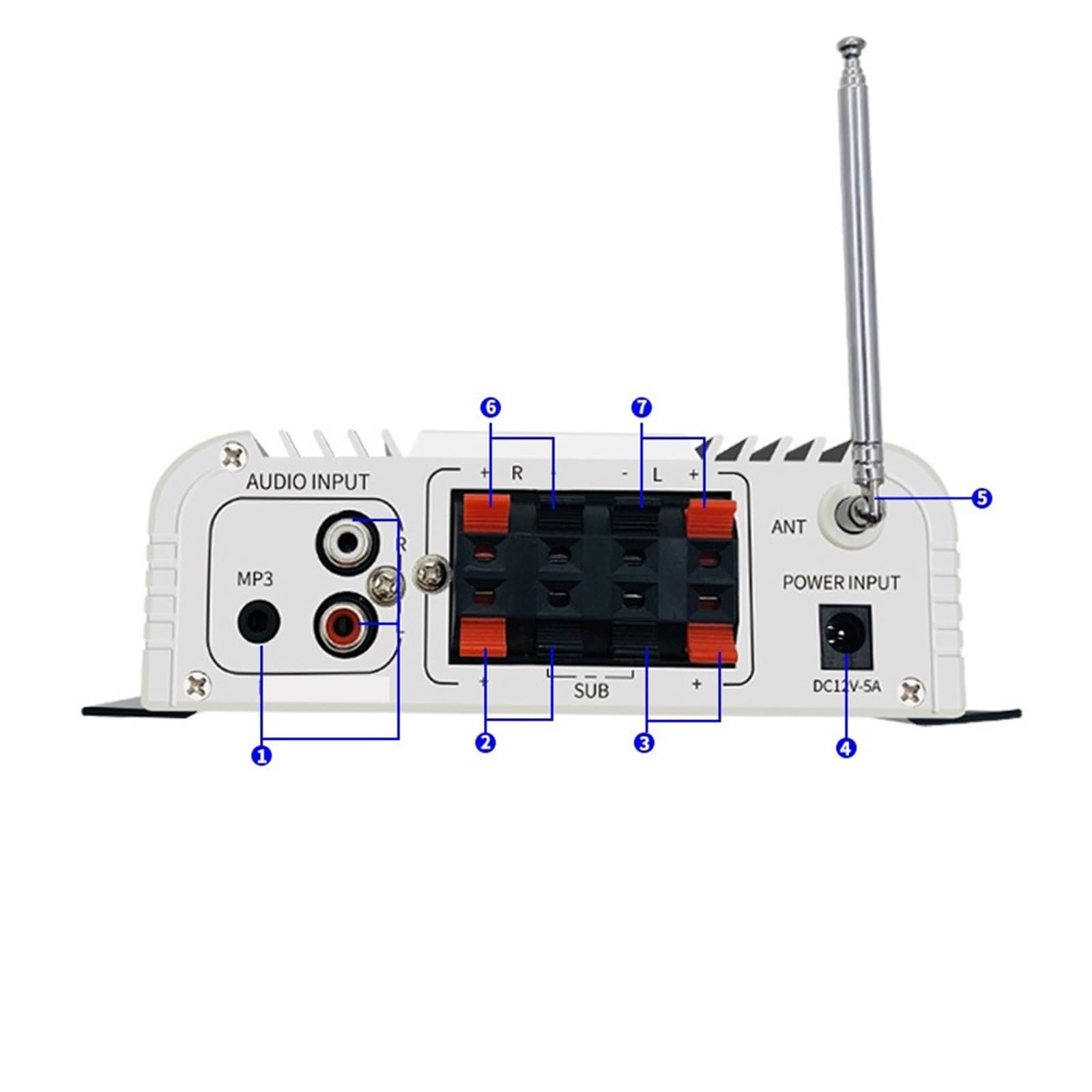 Wzmacniacz Bluetooth 2.2 Obsługa kanałów 2 Głośniki niskotonowe FM TF Mini wzmacniacz cyfrowy HIFI Stereo Kompaktowy i inteligentny