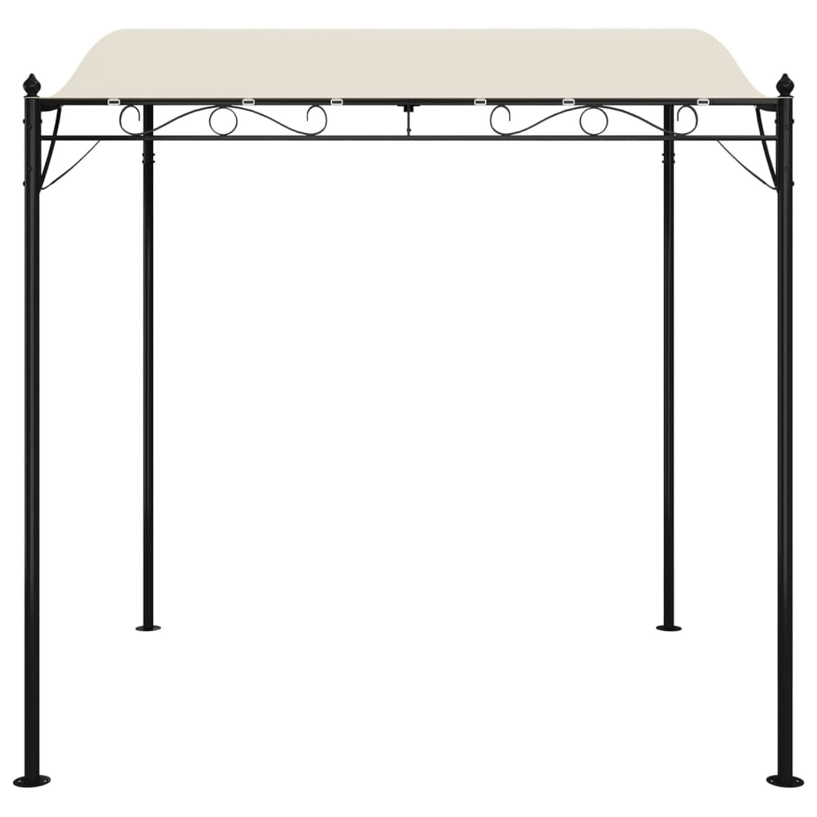 Tidyard Pérgola de Jardín Cenador Gazebo Cenador para Jardín Patio o Terraza con Techo,Toldo para Patio Terraza,Acero y Tela Color Crema 2x2,3 m 180 g/m²,Resistente al Agua y UV,Curvo