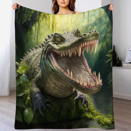 Manta de sofá estilo cocodrilo para tardes de lectura en el salón 2