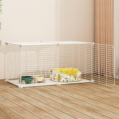 Cloture pour chat amovible avec porte-chat et grande cage pour cobaye en metal d'interieur