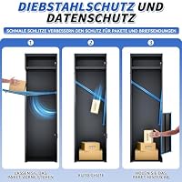 Briefkasten Paketbox für Außen, Paketbriefkasten mit Zahlenschloss, Automobilstahl Pulverbeschichteter Paketbox, Paketbriefkasten mit Wasserdichter & Debstahlsicherer Funktion (50 x 38 x 120cm) – Ansicht 3