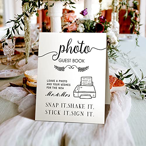 Wedding Photo Sign Guest Book 9.8 X 7.9 Inch Rustic Wedding Photo Guestbook Unframed Wedding Reception Sign Paper Bridal Shower Guestbook Decor For Wedding New Mr And Mrs #TOP3