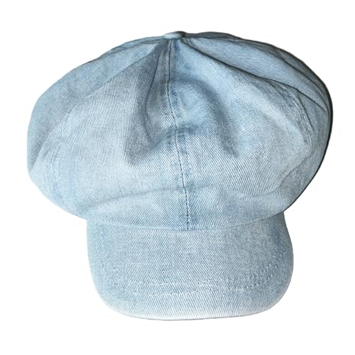 Gorra Gatsby estilo Paperboy de mezclilla oversize con paneles miniatura 2