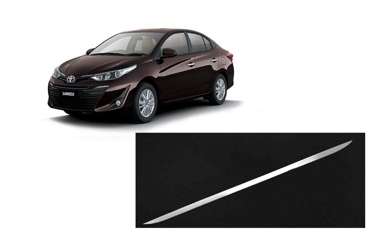 Empica Stainless Steel Trunk Garnish for Car | Dicky Trim Rear Boot Patti Upper Compatible With Toyota Yaris