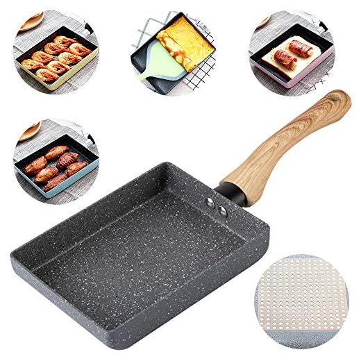 IBBM I WILL BE YOUR BEST MEMORY Tamagoyaki Japanese Omelette Pan / Egg Pan - Non-stick Coating - Rectangle Frying Pan Mini Frying Pan – Grey