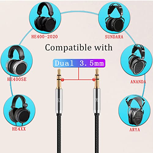 Cable para auriculares con conectores duales 3.5mm miniatura 4
