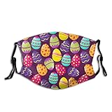 Happy Easter Colorful Easter Eggs Reusable Cloth Face Mask With Filter Pocket And Nose Wire Fashion...