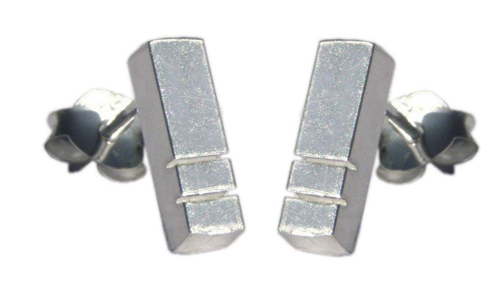 Handmade 925 STerling Silver Bar Stud Earrings - Boxed and Gift Bag. Lesley H Phillips