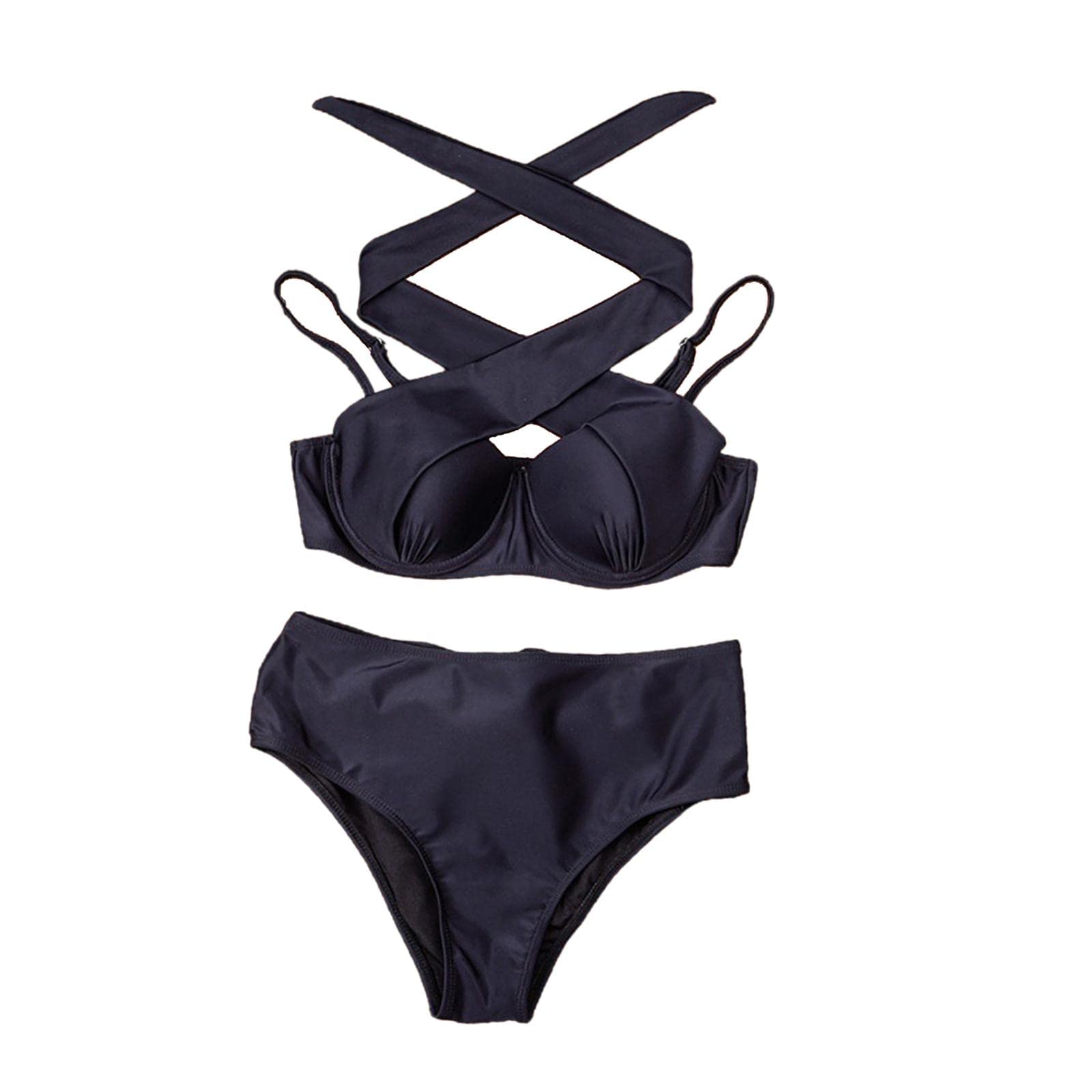 Women Swimsuit Push Up Bras Bikini Set Halter Bathing Suit Beachwear S | Clothing, Shoes & Accessories | Womens Clothing | Swimwear Black-image-32