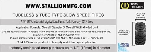 Miniatura 6 de Phantom Farm Lastre y sellador de neumáticos - Rendimiento superior - Reparación de neumáticos - Evita fugas - Extiende la vida útil de los