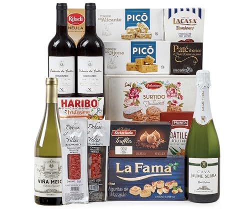 Lote 6: Cesta de Navidad Premium con Embutidos Ibéricos y Vinos Exclusivos - Ibéricos a domicilio gourmet