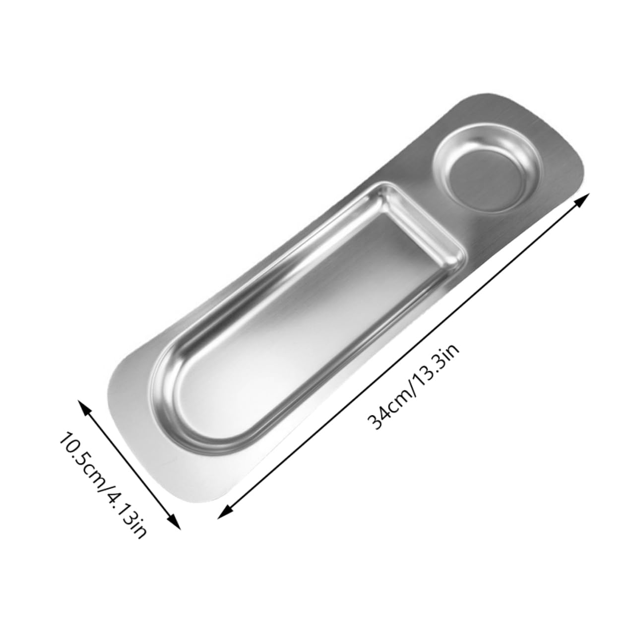 Garneck Snack Plate Snack Cheese Restaurant French Fries Dish Sushi Dipping Tray Japanese Soy Dishes Fruit Tray Chip and Dip Tray Convenient Chips Plate Plates Stainless Steel Silver