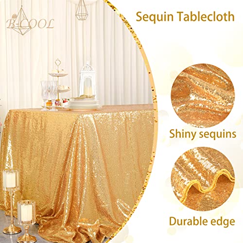 B-Cool Sparkly Drape Tablecloth Gold Tablecloth Sequin Fabric Tablecloth For Ceremony Party Halloween 50X80 Inch #TOP3
