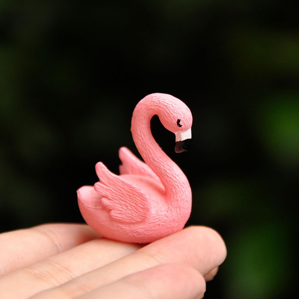 10 Pcs Flamingo Figurine Garden Decor Set for Outdoor Micro Landscape with 5 Wing-Folded and 5 Wing-Spreading Miniature Flamingo Models for Patio and Lawn Decorations image 5