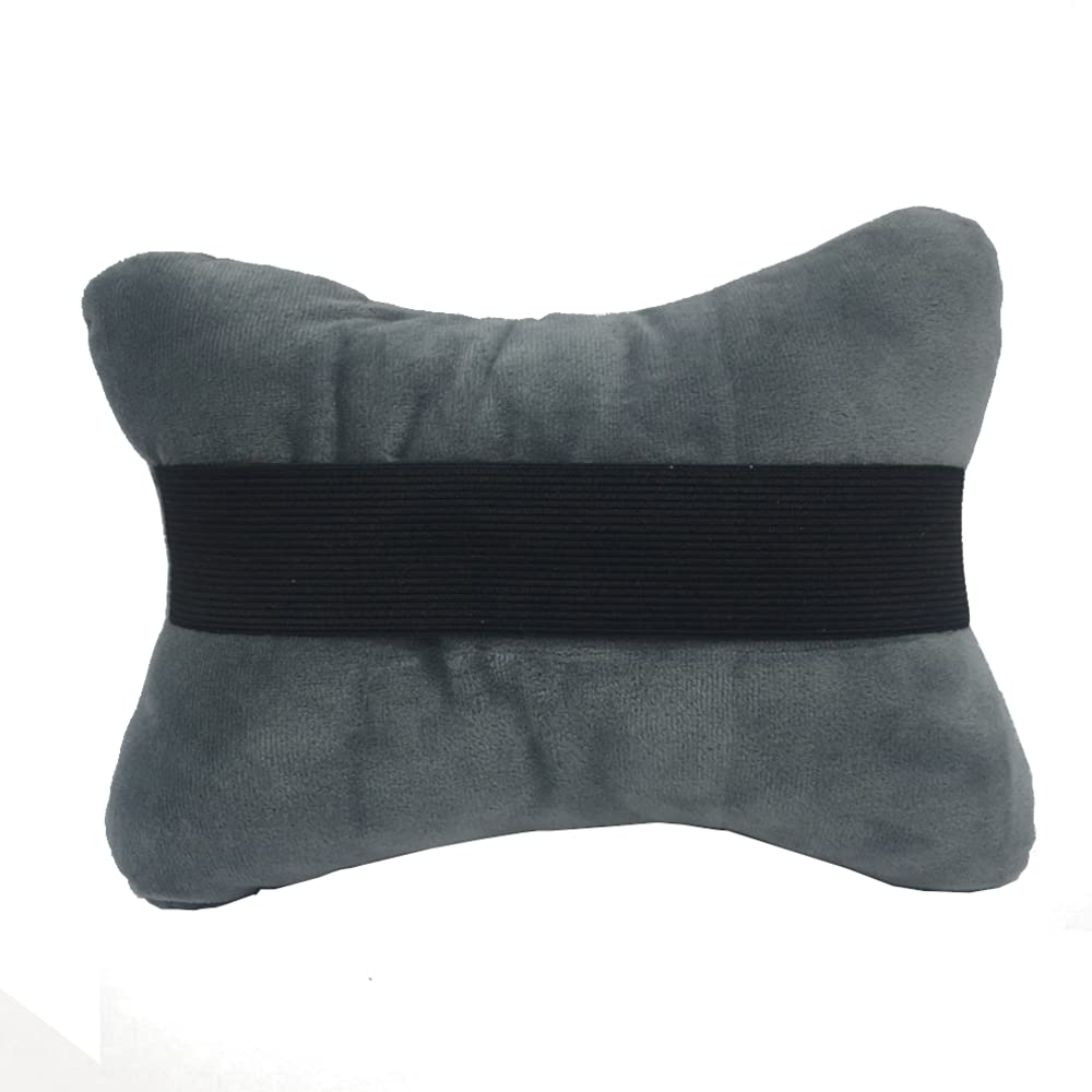 Nitmoi Products Gray Auto Travel Neck Pillow with Soft Cushion for A Comfortable Car Or Plane Ride Attaches to All Headrests 9.00 Inches x 6.50 Inches x 3.00 Inches