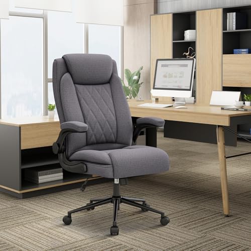 Youhauchair Chaise Bureau Ergonomique, Chaise de Bureau 200 kg pour Personnes de Grande Taille, Fauteuil de Bureau avec Accoudoirs Relevables, Fauteuil de...