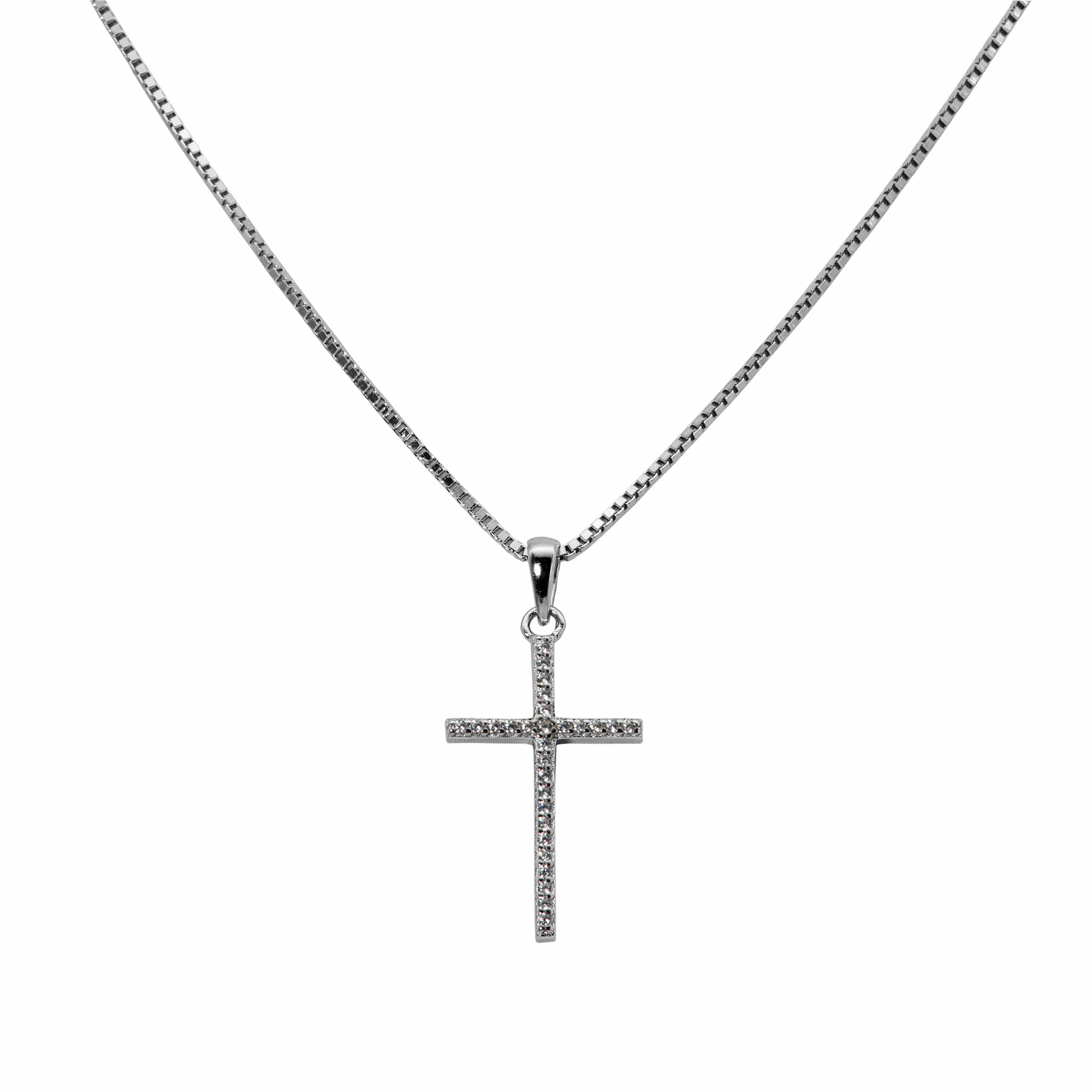 Venezianer Kette Halskette Anhänger Kreuz Zirkon 925 Sterling Silber Damen Herren Halskette