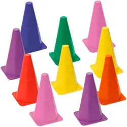 Kit 10 Cones Demarcatorio Treino Agilidade Futebol Futsal