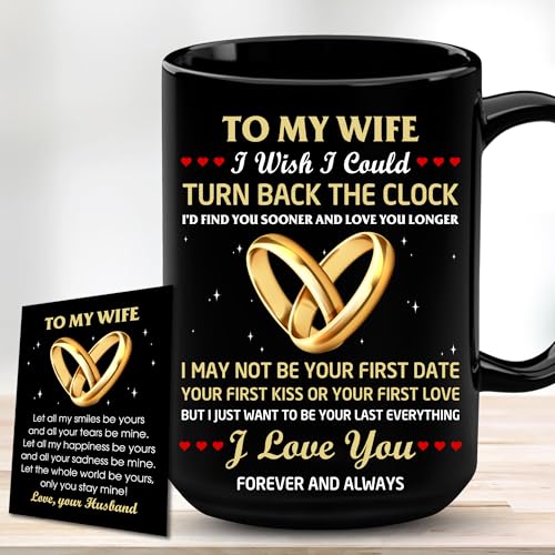 Gift For Wife - Wife Gifts - To My Wife Mug - Gifts For Wifey From Husband - Mothers Day, Anniversary, Birthday, Wedding Gift For Couple, Bride, Fiancee, Mom, Mrs, Her, Women 15OZ