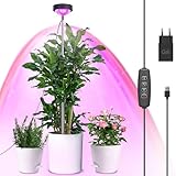 Pflanzenlampe LED Vollspektrum mit Optischer Linse, Hohe PPFD Grow Light mit 10-Helligkeit, Höhenverstellbare Grow Lampe mit 3/9/12H Timer, LED- Pflanzenwachstumslampe für Zimmerpflanze Pflanzen