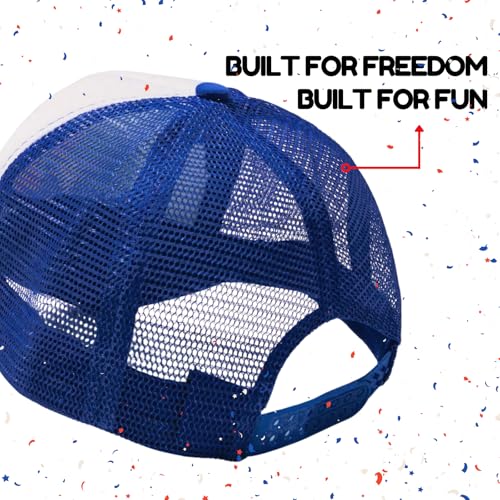 Image of American Flag Trucker Hat USA Snapback Hat 4th of July Patriotic Hats for Men Women