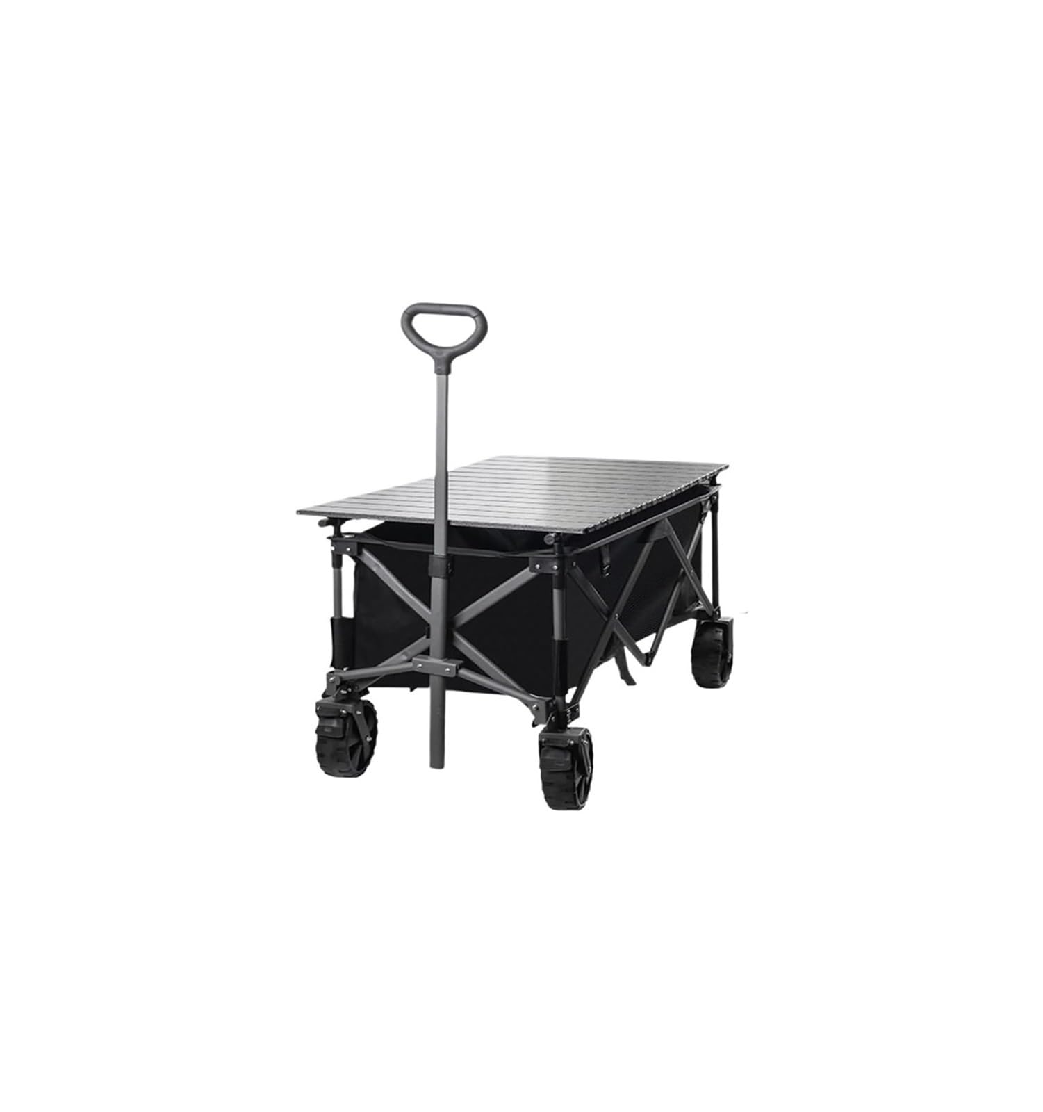 Fgjsfhrdtu Black Portable Picnic Trolley Trailer, Outdoor Camping Cart Stall(A)