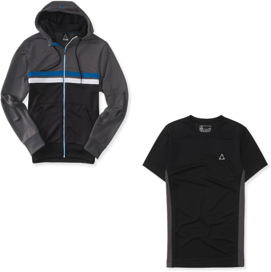 Aeropostale - Mens (L) Black A87 Track Jacket and Crew T-Shirt Set