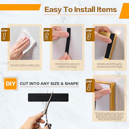 Image of KING MOUNTAIN 1x1 Inch Hook and Loop Strips, 20 Sets Nylon Self Adhesive Tape, Double Sided Strong Back Adhesive Tape and Dots for Office, Home and Crafting, Heavy Duty, Black