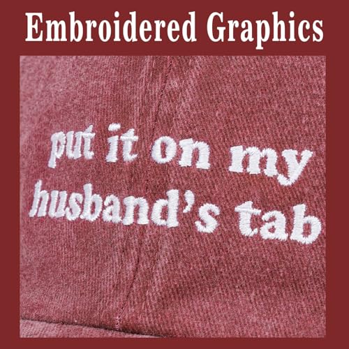 Image of Put It on My Husbands Tab Hat, Funny Vintage Trucker Hats Adjustable Cap for Men Women Classic Baseball Caps