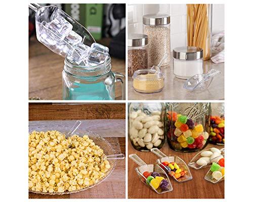 SCSpecial Kitchen Scoops Set of 6 Clear Plastic Scoops with 3 Different Sizes Clear Candy Scoops, Transparent - Image 3