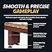 Hathaway Challenger 12 Ft Shuffleboard Table for Family Arcade Game Room - With Poly-Coated Playfield, Built-In Scorer & Cabinet, Climate Adjusters, Leg Levelers, 8 Pucks, Brush & Wax - Walnut Finish