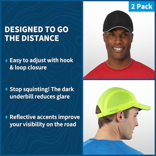 Image of TrailHeads Race Day Men's Running Hat - Lightweight, Quick Dry Mesh Cap with Reflective Accents & Sweatband - Performance Cap