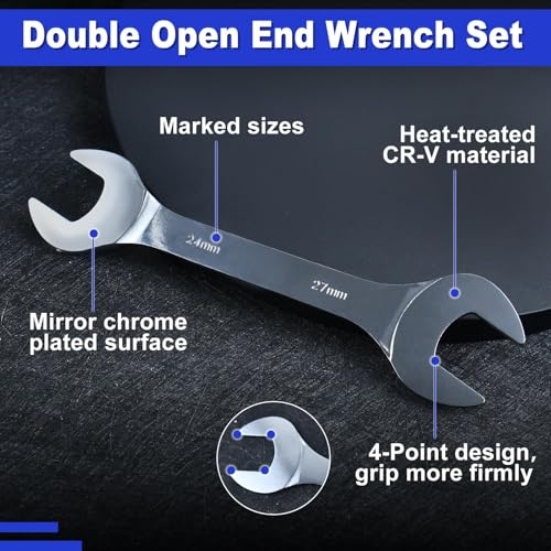 LEONTOOL 9-Piece Super-Thin Open End Wrench Set Metric Including 5.5, 7, 8, 9, 10, 11, 12, 13, 14, 15, 16, 17, 19, 21, 22, 23 - Image 3
