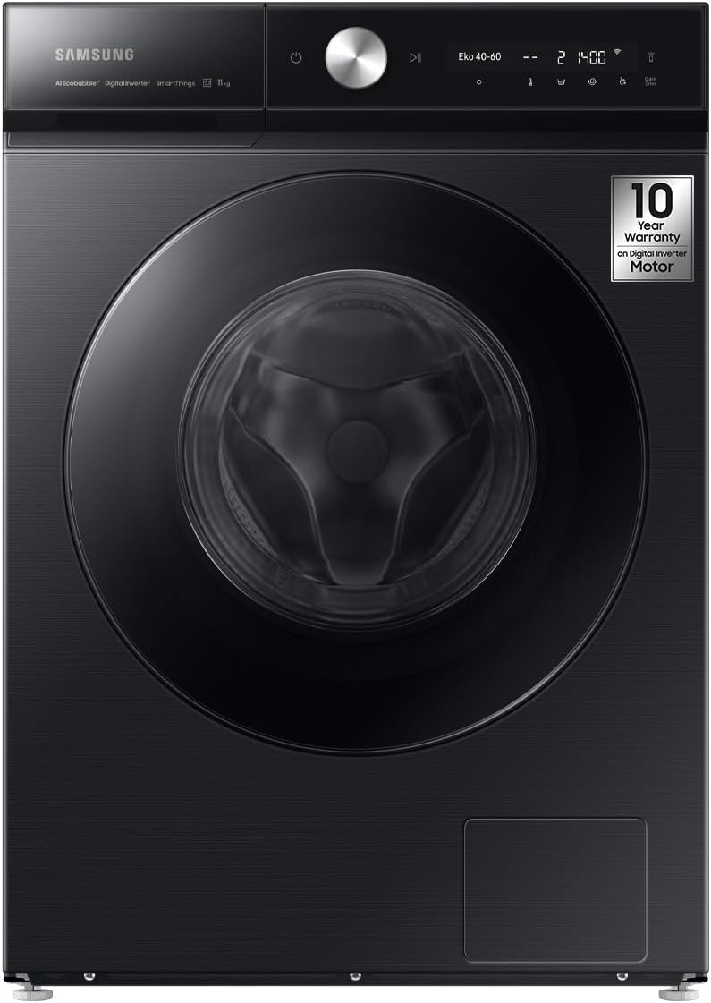 Samsung Front Load Washer 11.5kg, Black, with EcoBubble, AI Wash, Auto Open Door, WW11BB944DGB/GU, 10 Year Warranty on Digital Inverter Motor (UAE version)