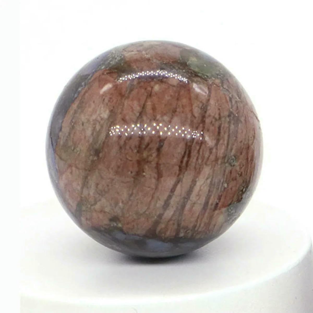 Lnhbz Rhyolite 30Mm Natural Crystal Ball Polished Globe Amethyst Lazuli Quartz Reiki Feng Shui Sphere Massaging Balls Collectibles Home Decor-20
