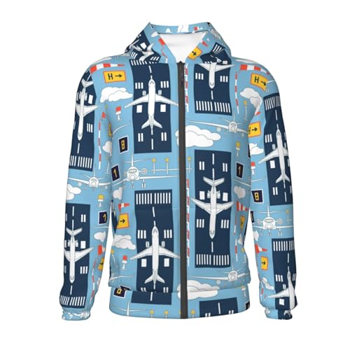 Airplanes and Aviation Signs Kid Hoodies Boys Zip Up Sweatshirts Girls Pullover with Pocket2