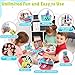 PLAY Kids Cash Register Toy Supermarket with Register Pretend Play Calculator Register Toys with Scanner/Microphone/Credit Card/Conveyors/Cans/Drink/Play Money, Cash Register for Kids Ages 3+