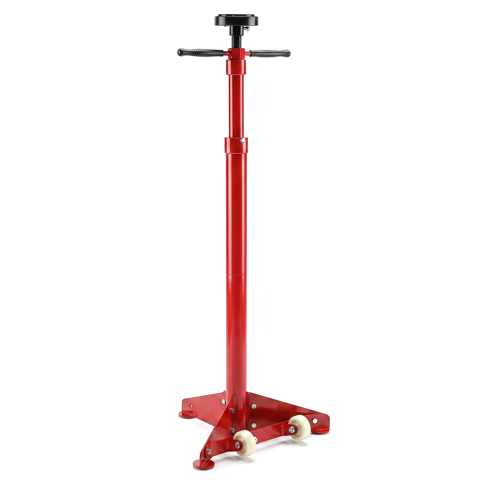 COSTWAY Soporte de Gato, Gato Telescópico con Ruedas, Capacidad de 750 kg | Altura Regulable de 97,5-191,5 cm, Asas Antideslizantes, Plataforma de Goma, para Tareas de Reparación