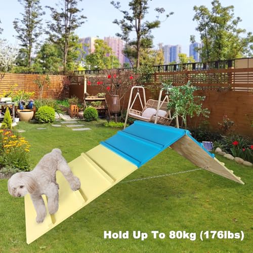 Avoirdus Dog Agility Equipment for Small & Medium Dogs, Puppy Agility Course Backyard Set A-Frame, Pony & Lamb Jumping Obstacle Course Ramp & Playground