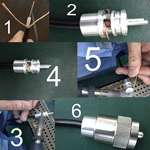 Conector UHF macho PL-259 para cable RG58 pack 5 miniatura 3