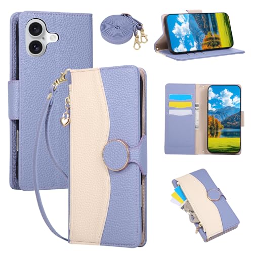 Mldjomid 向けの iPhone 16 Plus ケース 手帳型 用の いphone16plus スマホケース ショルダー アイフォン16プラス 用 ケース手帳型 携帯カバー 6.7インチ対応 iPhone 16 Plus 手帳型ケース 財布型 小銭